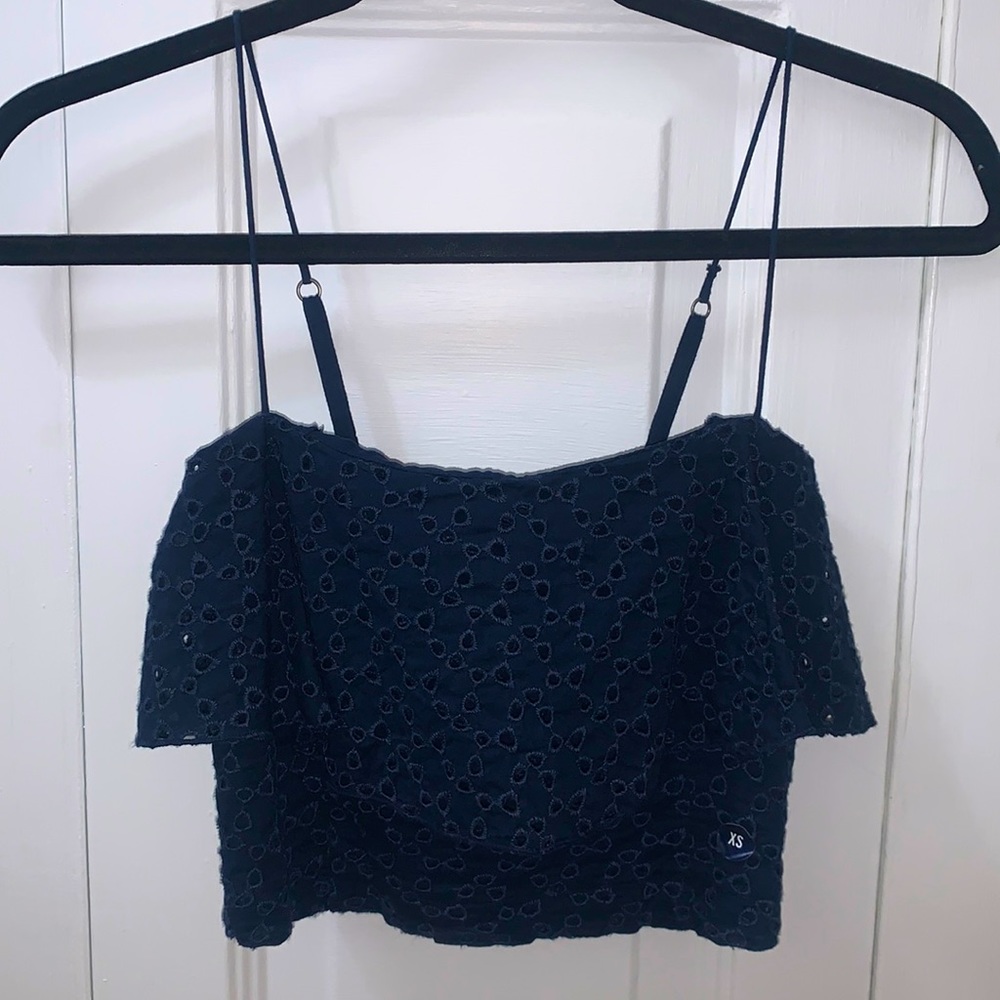 Hollister Navy Blue Crop Top Size XS